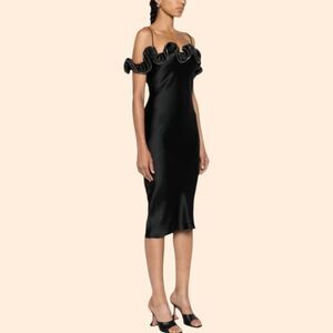 Coperni Zipped Ruffle Satin Dress
